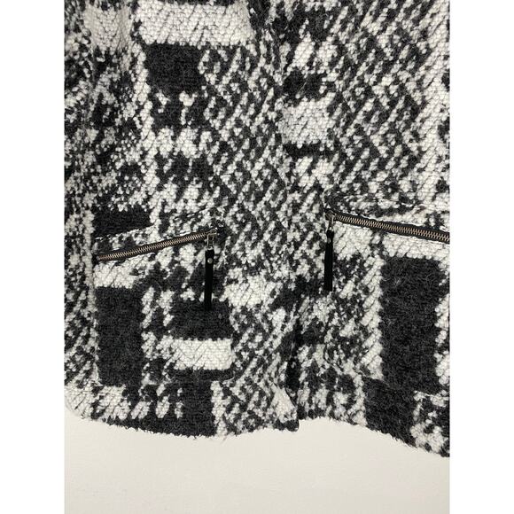 Prana Sakari Jacket Size Medium Black White Oversized Wool Textured - Picture 5 of 8